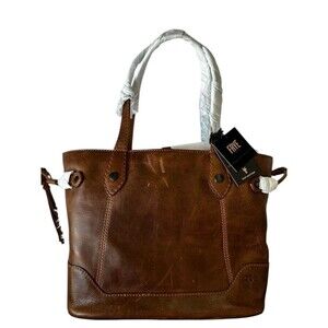 New Frye Melissa Carryall Women Cognac Brown Leather Tote Shoulder Bag